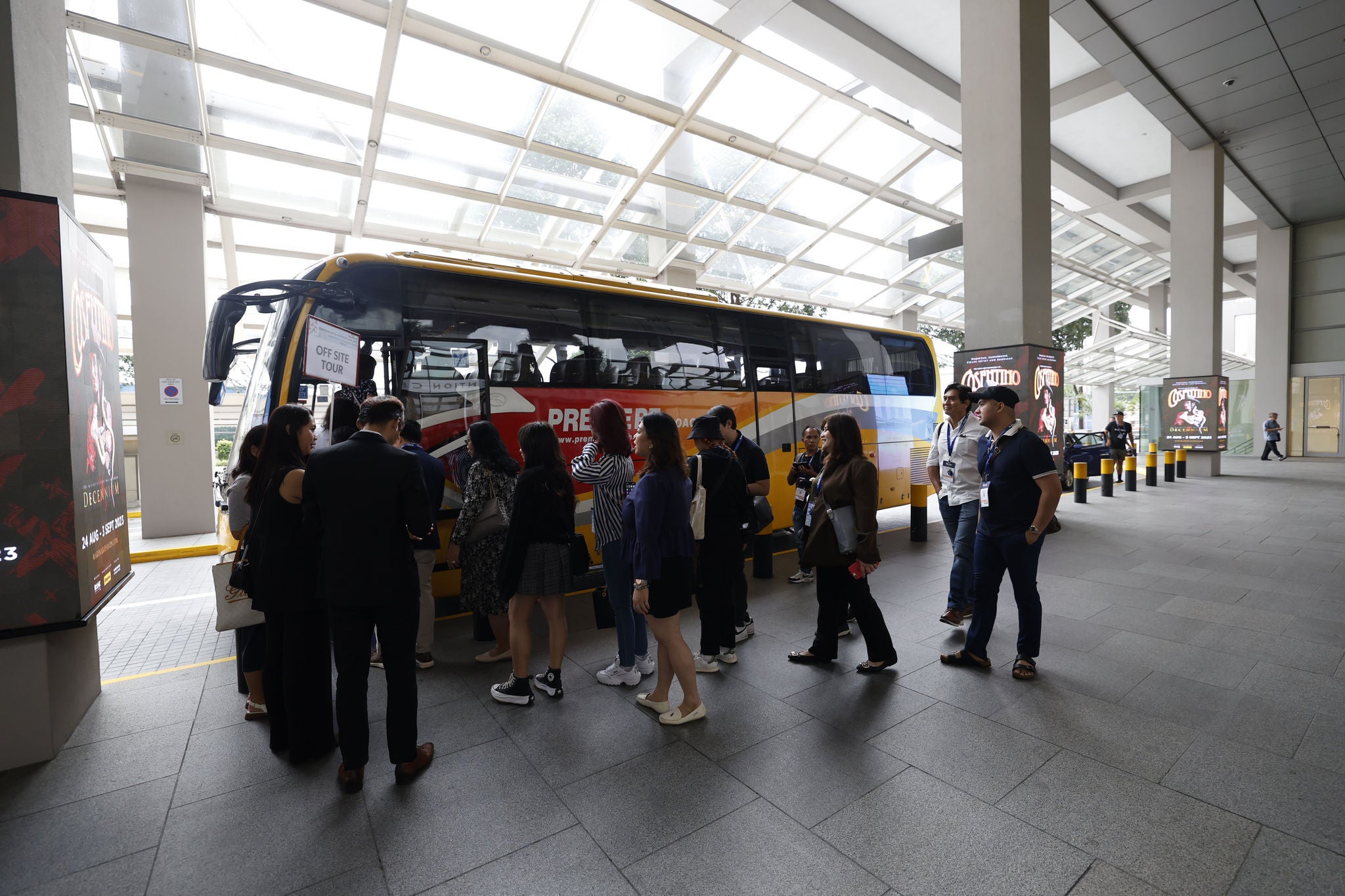 Visitors at FLAsia 2024 embarking on the off site tour programme